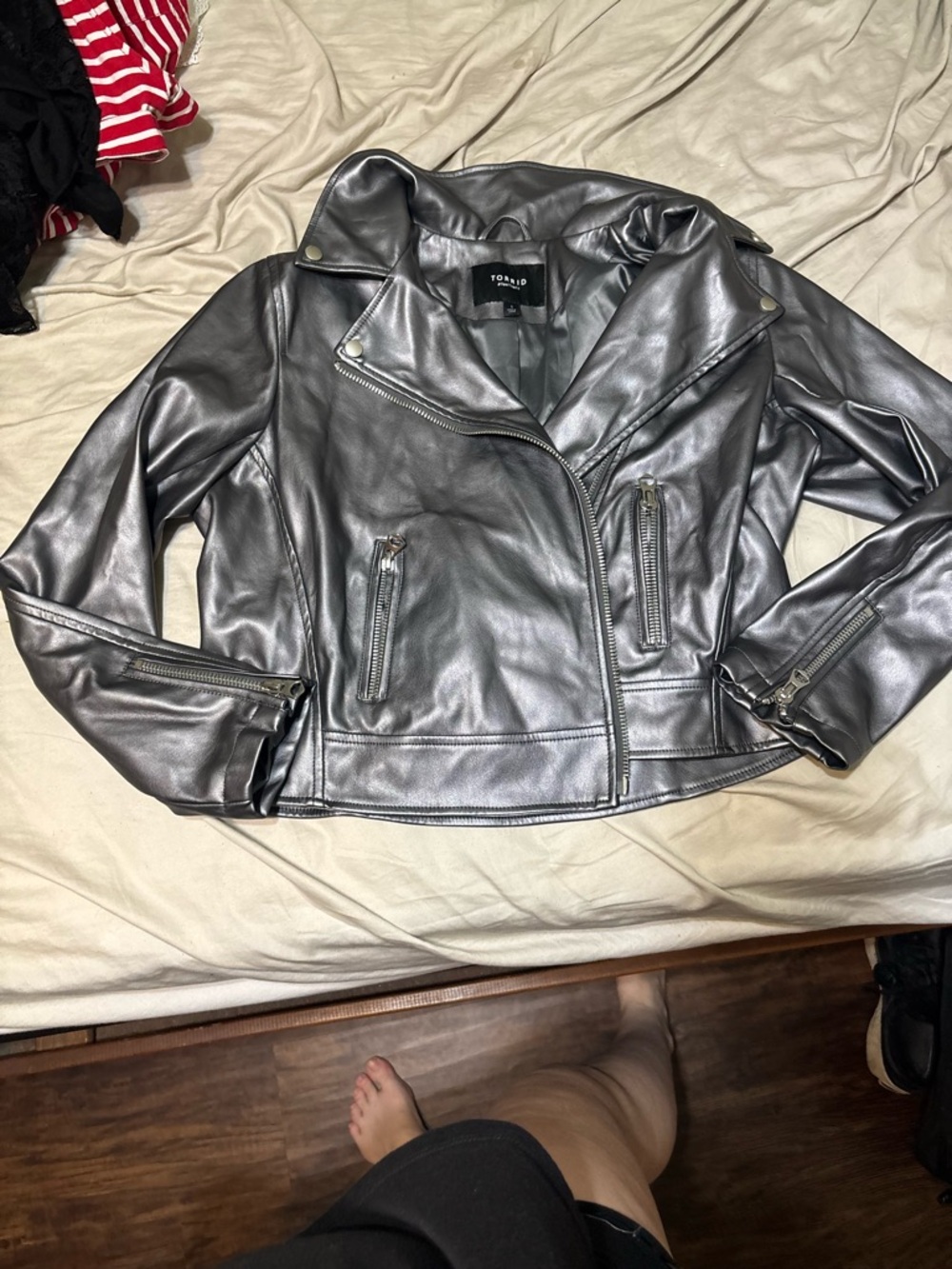 torrid Metallic Silver Moto Jacket
